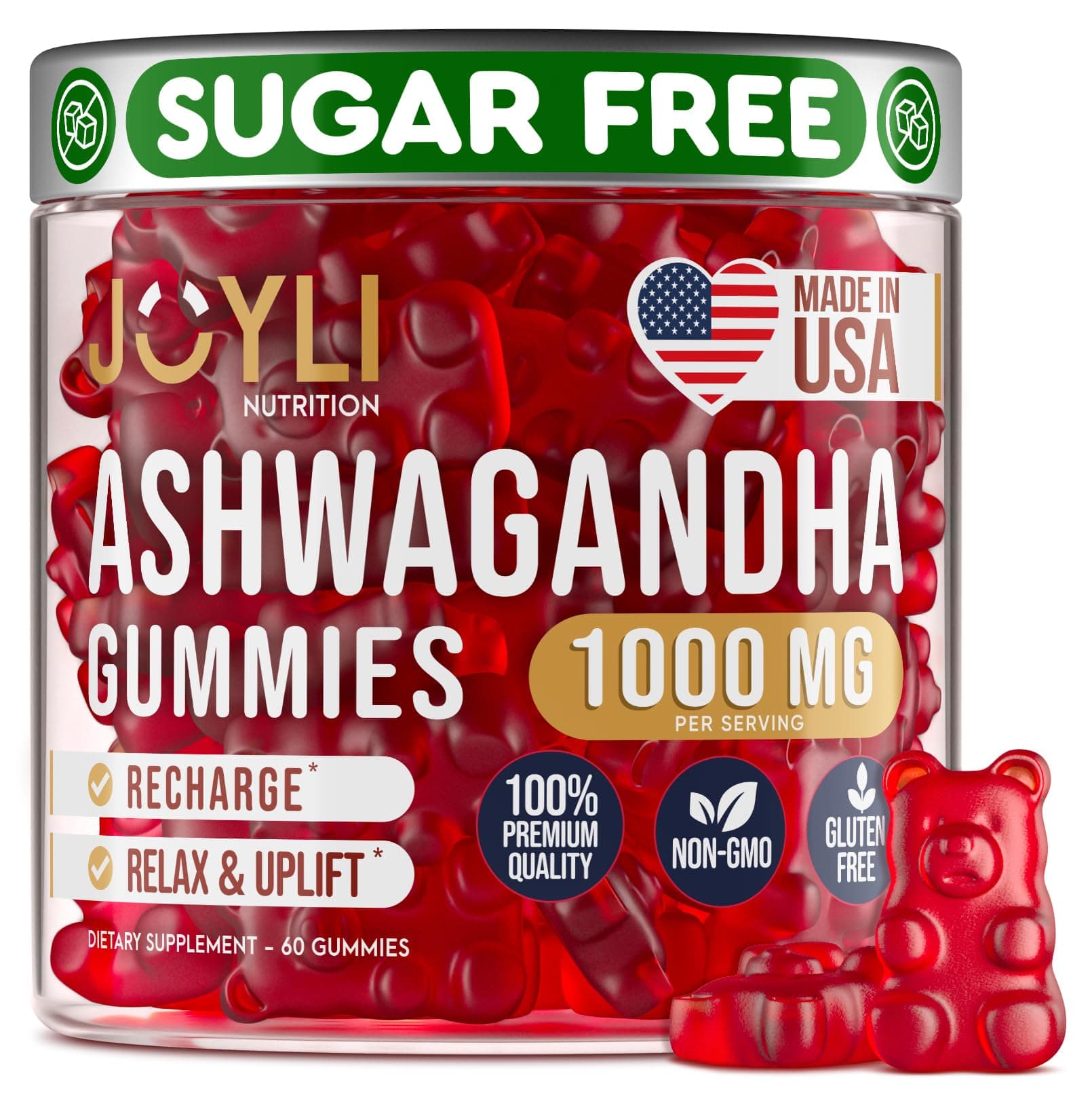 - Ashwagandha Gummies for Women & Men - Natural Calm Gummies with Ashwagandha Root Extract Vitamin C Zinc - Ashwagandha Herbal Supplement for Sleep Stress Balance - 60 Vegan Sugar Free Chews