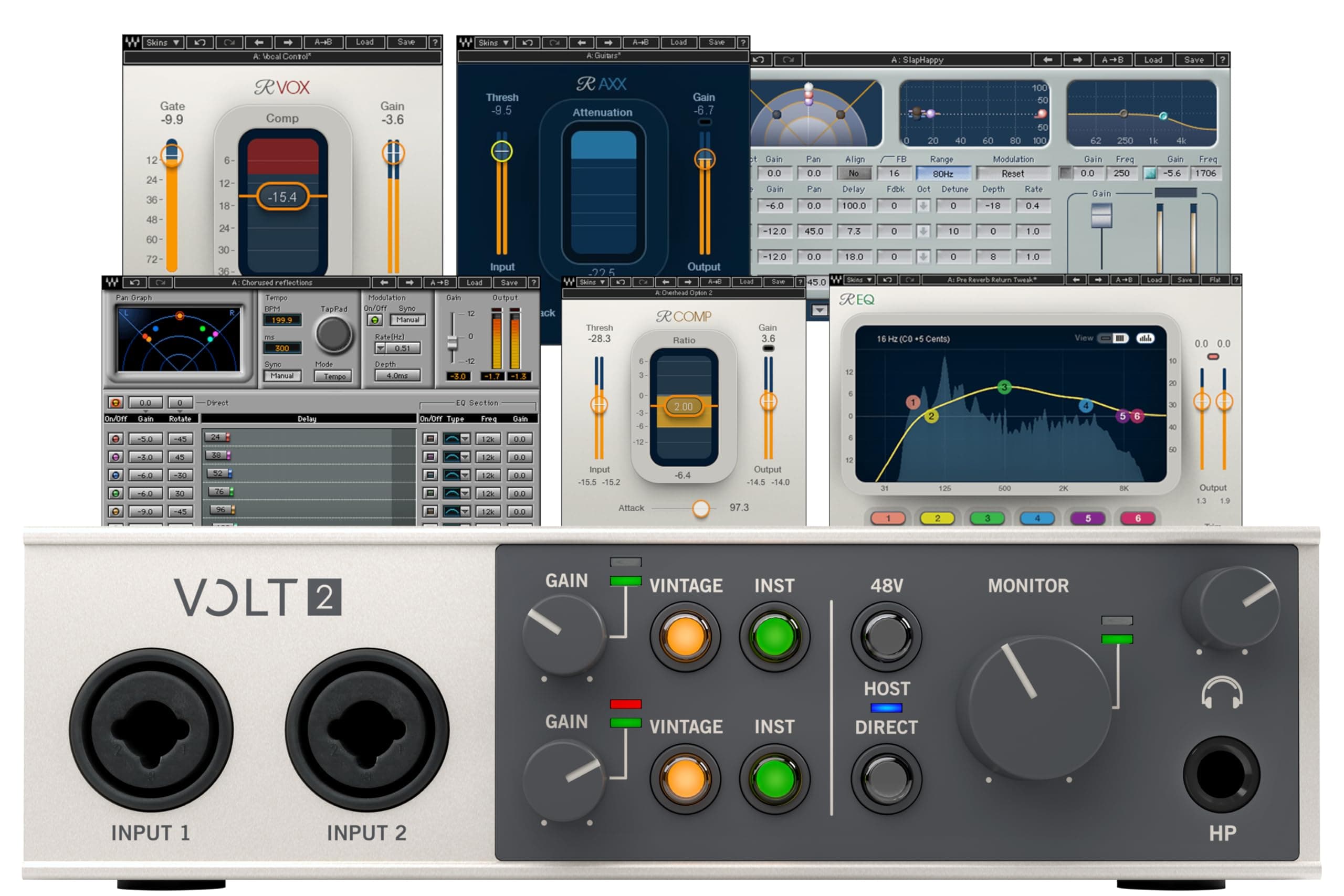 AudioDeluxe Universal Audio Volt 2 USB Audio Interface and Waves Musicians 2 Bundle