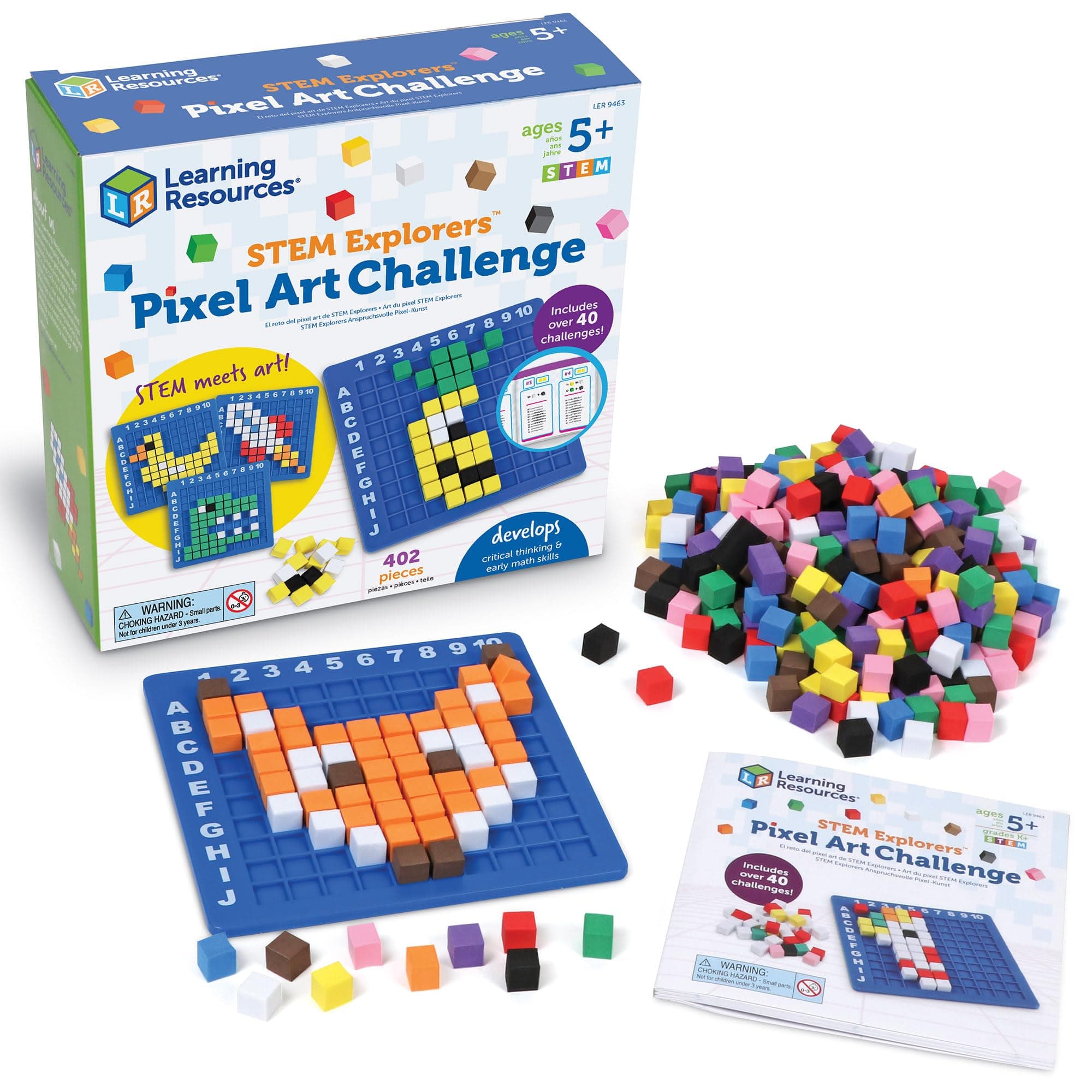 Learning Resources STEM Explorers Pixel Art Challenge, Ages 5+, STEM Toys for Kids, Coding Basics, STEAM Activities, Gifts for Kids