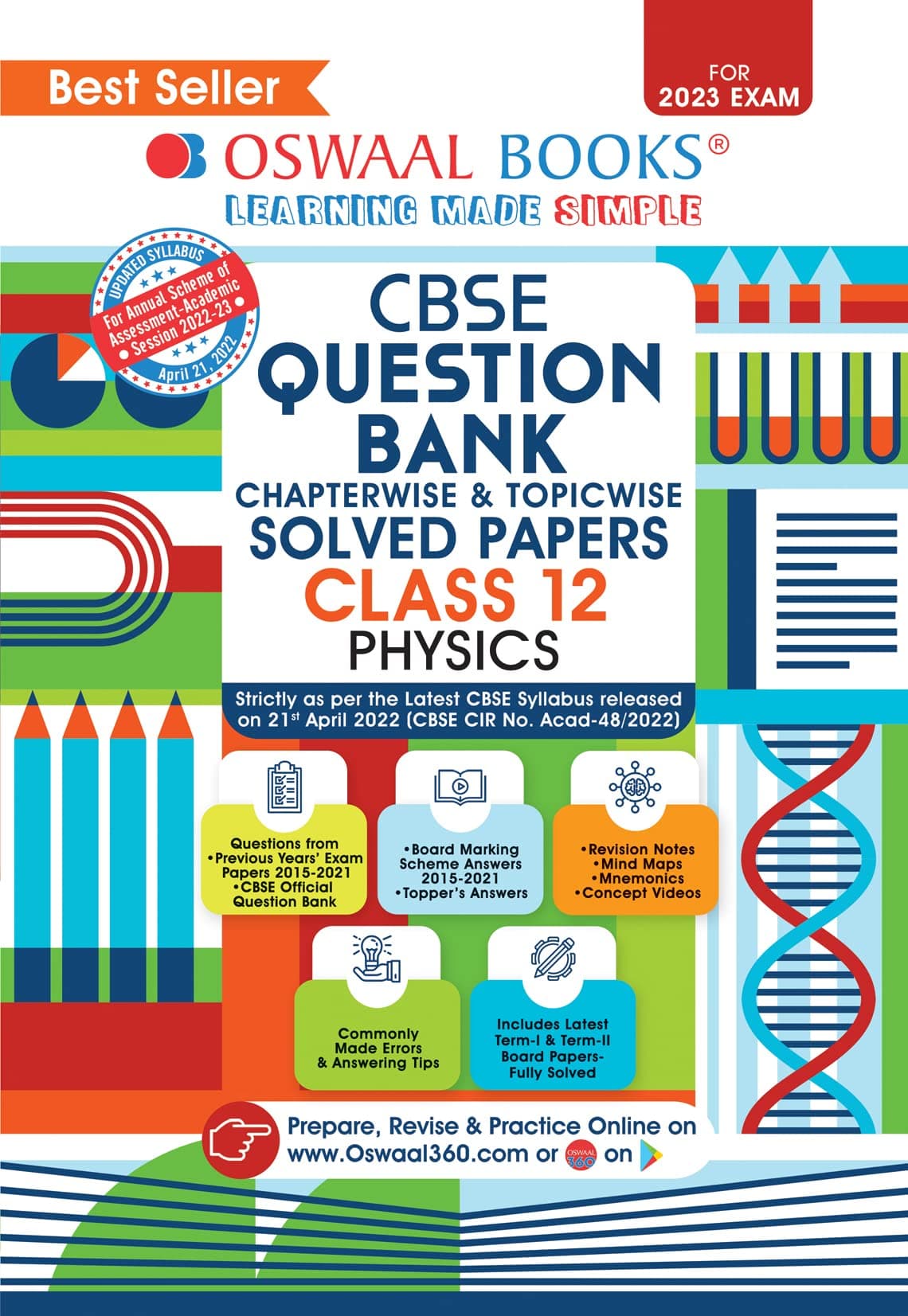 Oswaal CBSE Question Bank Class 12 Physics Book based on Latest Board Sample Paper released on 16th Sep 2022 (For 2023 Exam)