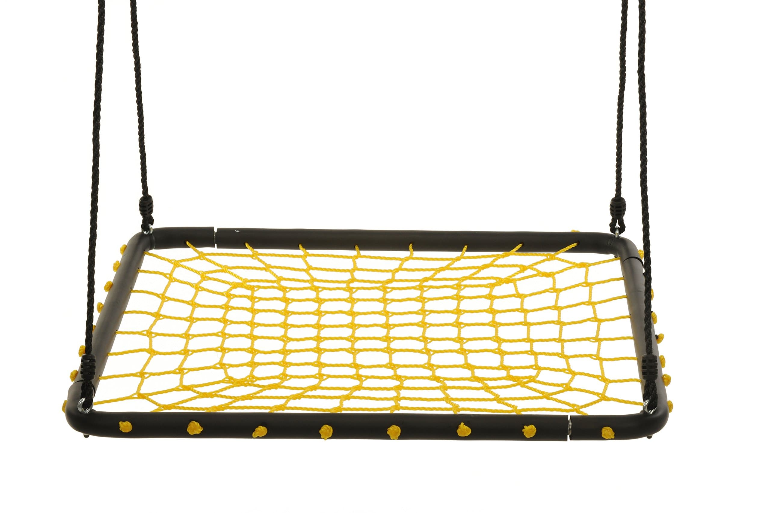 Large 36" Spider Web Platform Tree Swing, Yellow – Nylon Rope with Padded Steel Frame, Tree Swing, Children's Swing, Easy Installation