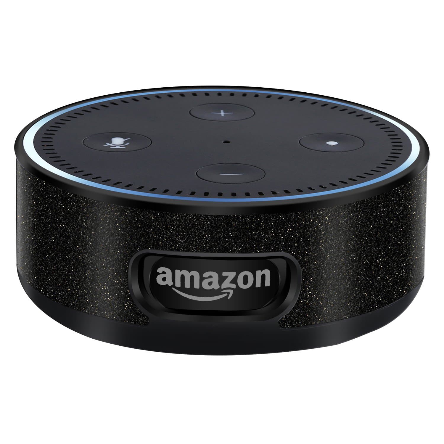 BENTOBEN Wall Mount Case for Amazon Echo Dot Alexa (Fit Echo Dot 2nd Generation) Glitter Sparkle Premium Vegan Leather Cover Sleeve Wall Mount Stand Guard Holder for Echo Dot 2nd Gen, Black