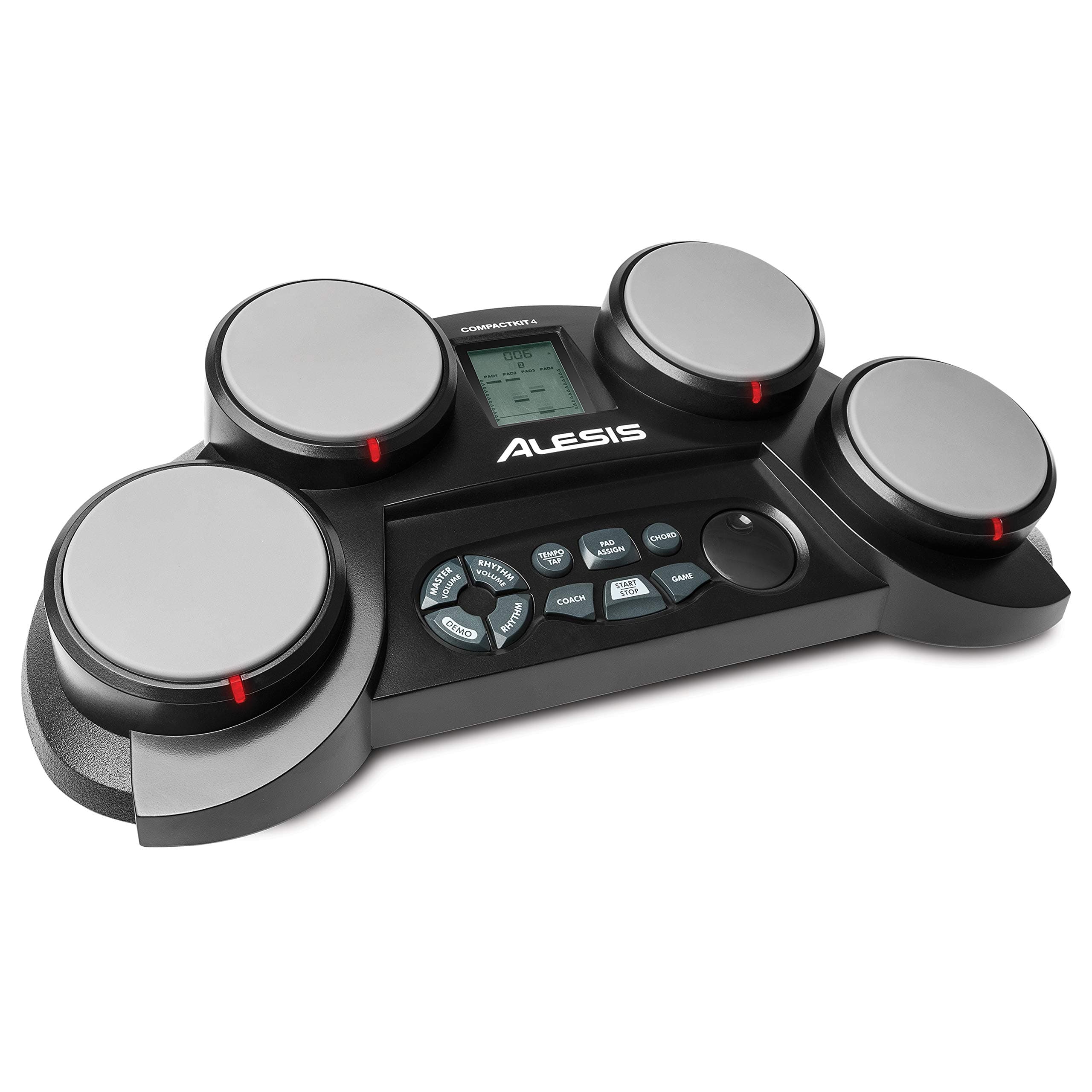 Alesis CompactKit 4 | Portable Electronic 4-Pad Tabletop Drum Kit with Velocity-Sensitive Drum Pads, Coaching Feature and Drumsticks Included