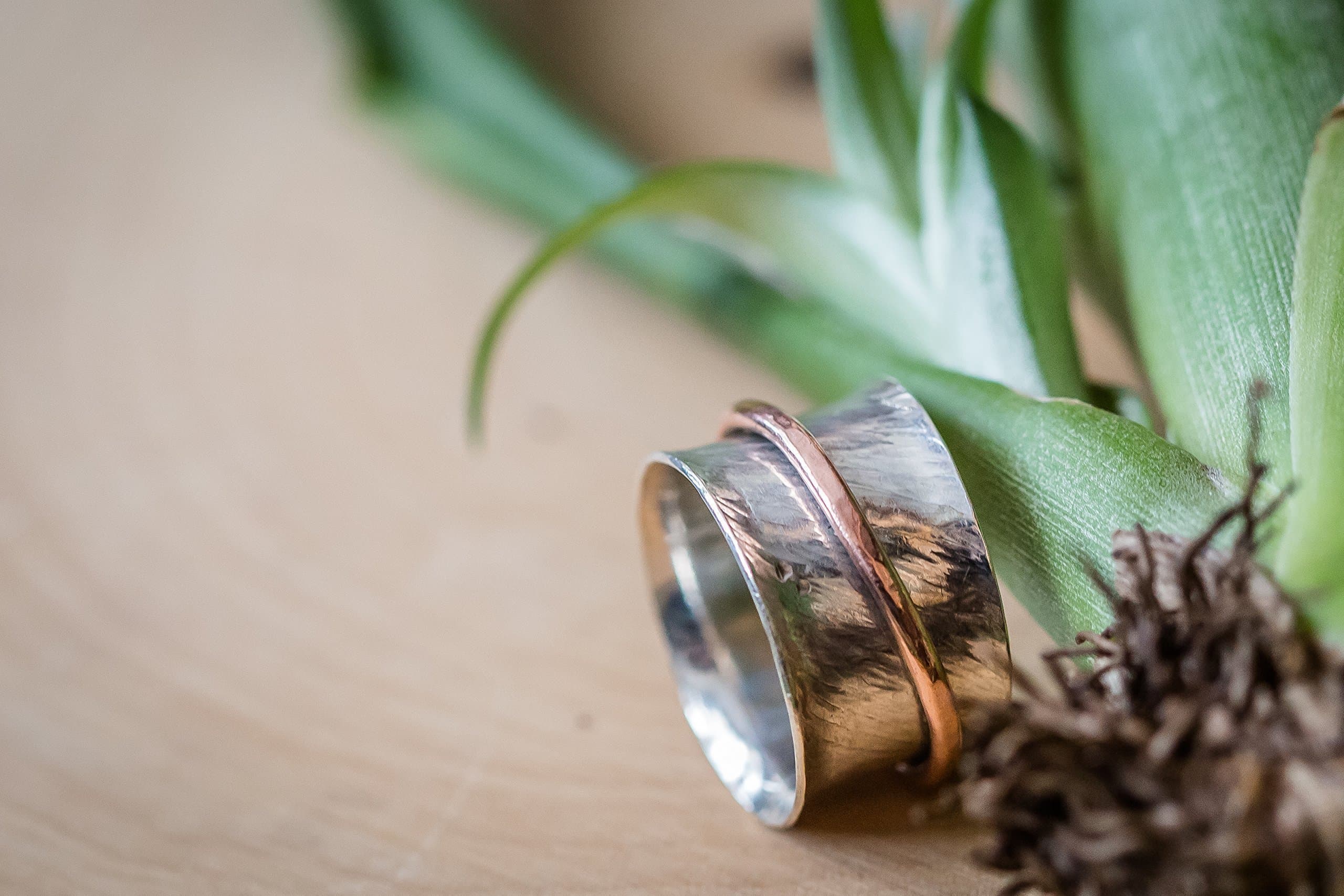 Fidgety Mixed Metal Spinner Ring