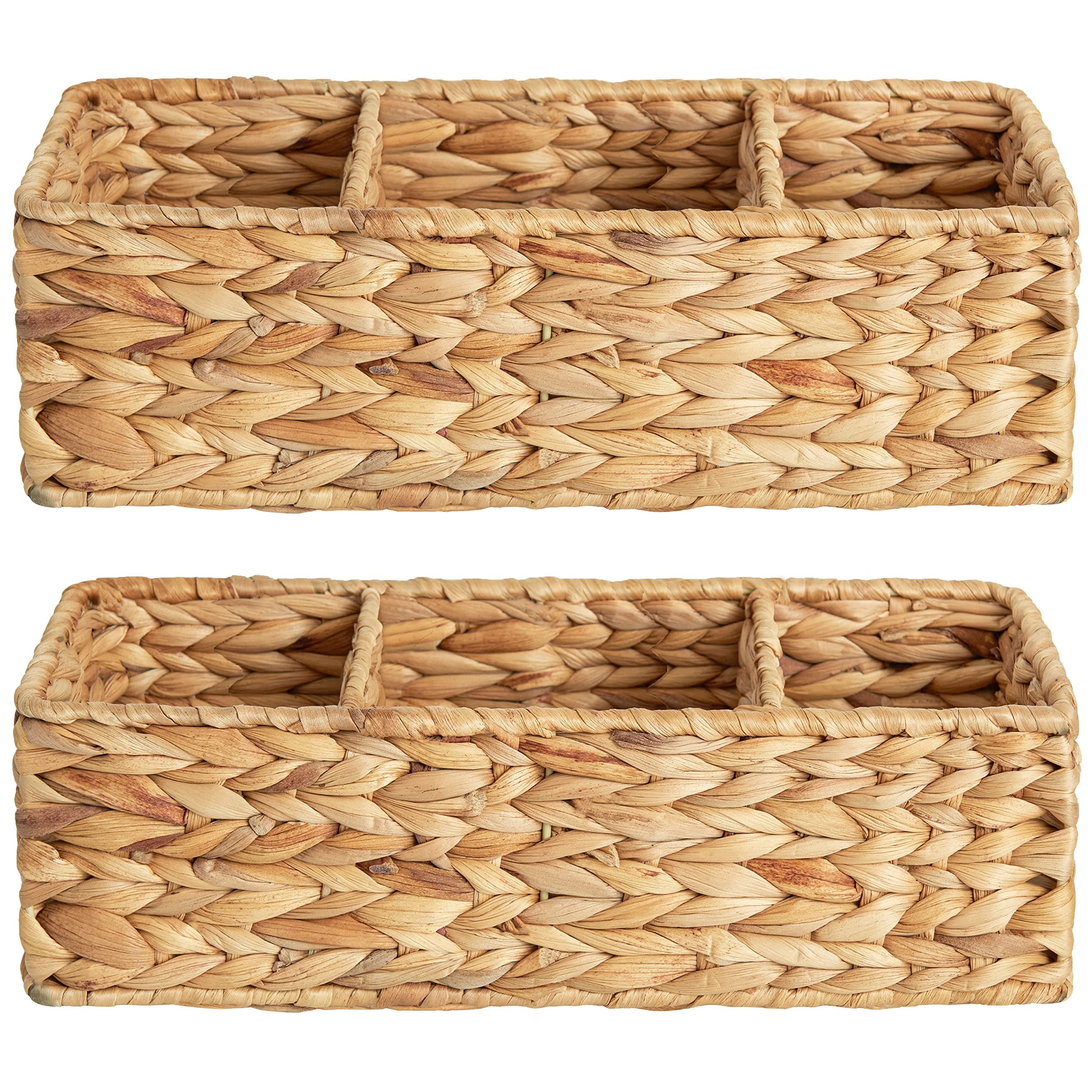 3-Section Wicker Baskets