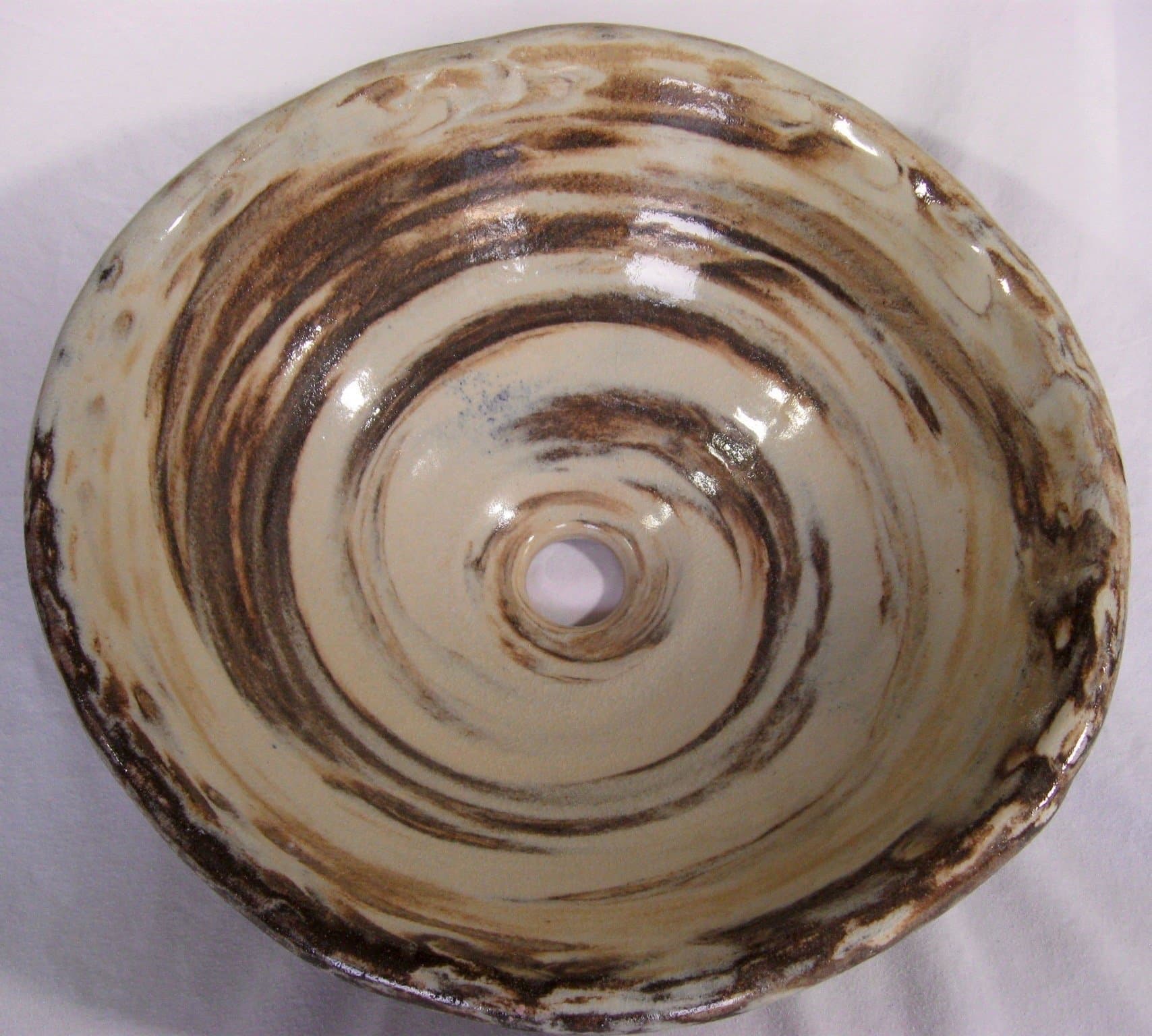 Large Multicolor Clay Vessel Sink
